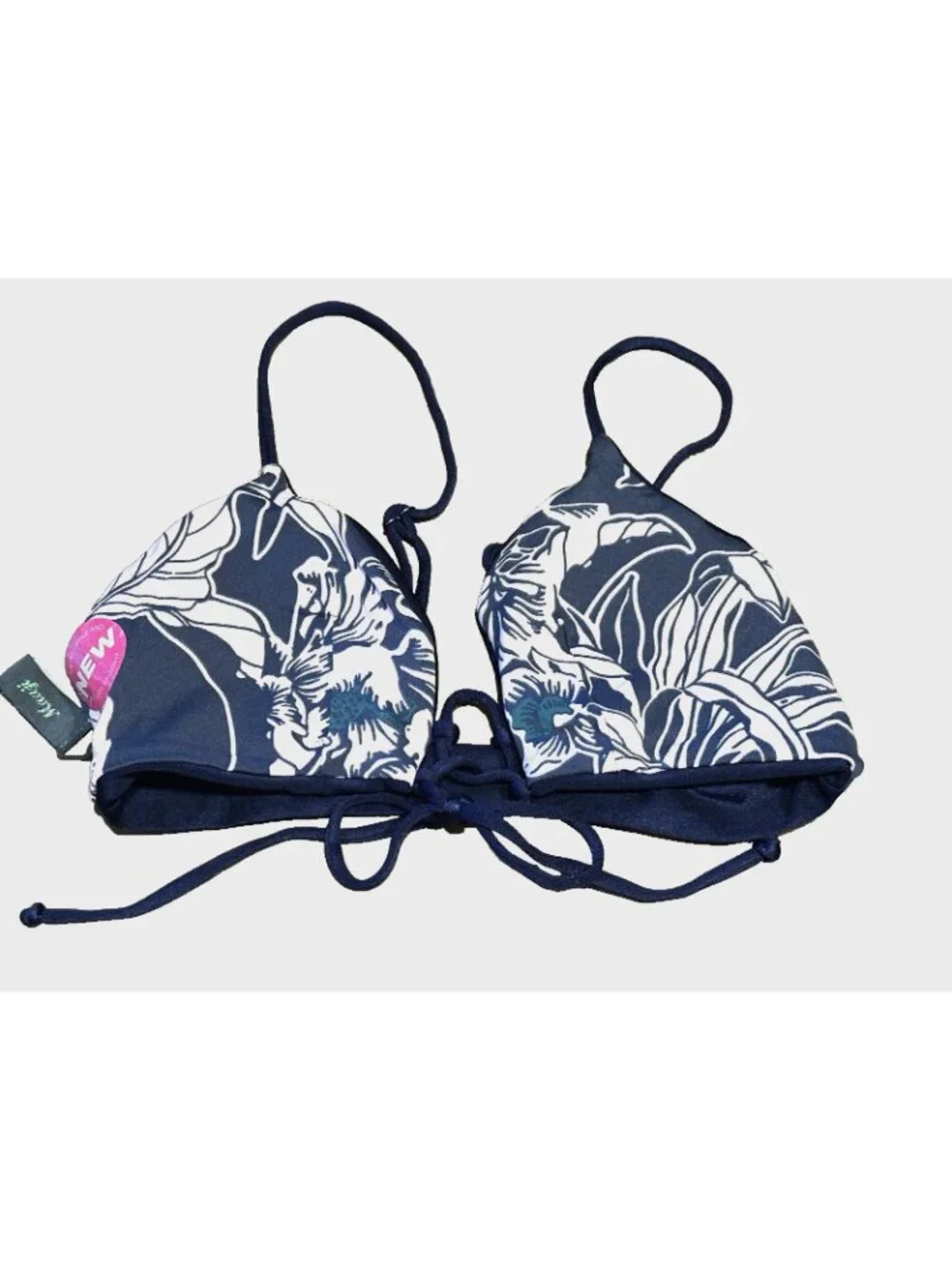 Maaji  Navy Lace up Top 4-way Reversible Small Bikini Set + gift  Womens